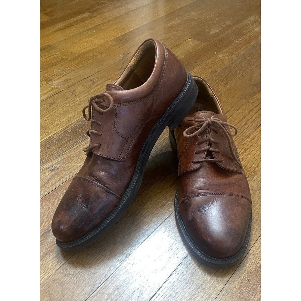 Johnston & Murphy Men's PASSPORT Cap-Toe Oxfords Brown Leather Lace-Ups Sz 11
